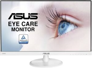 ASUS VC239HE-W 23” FHD IPS Monitor, Eye Care, 5ms (GTGσ) Response Time, 60Hz Refresh Rate, 16.7M Display Color, Flicker Free, Blue Light Filter, 16:9 Aspect Ratio, White | 90LM01E2-B03470